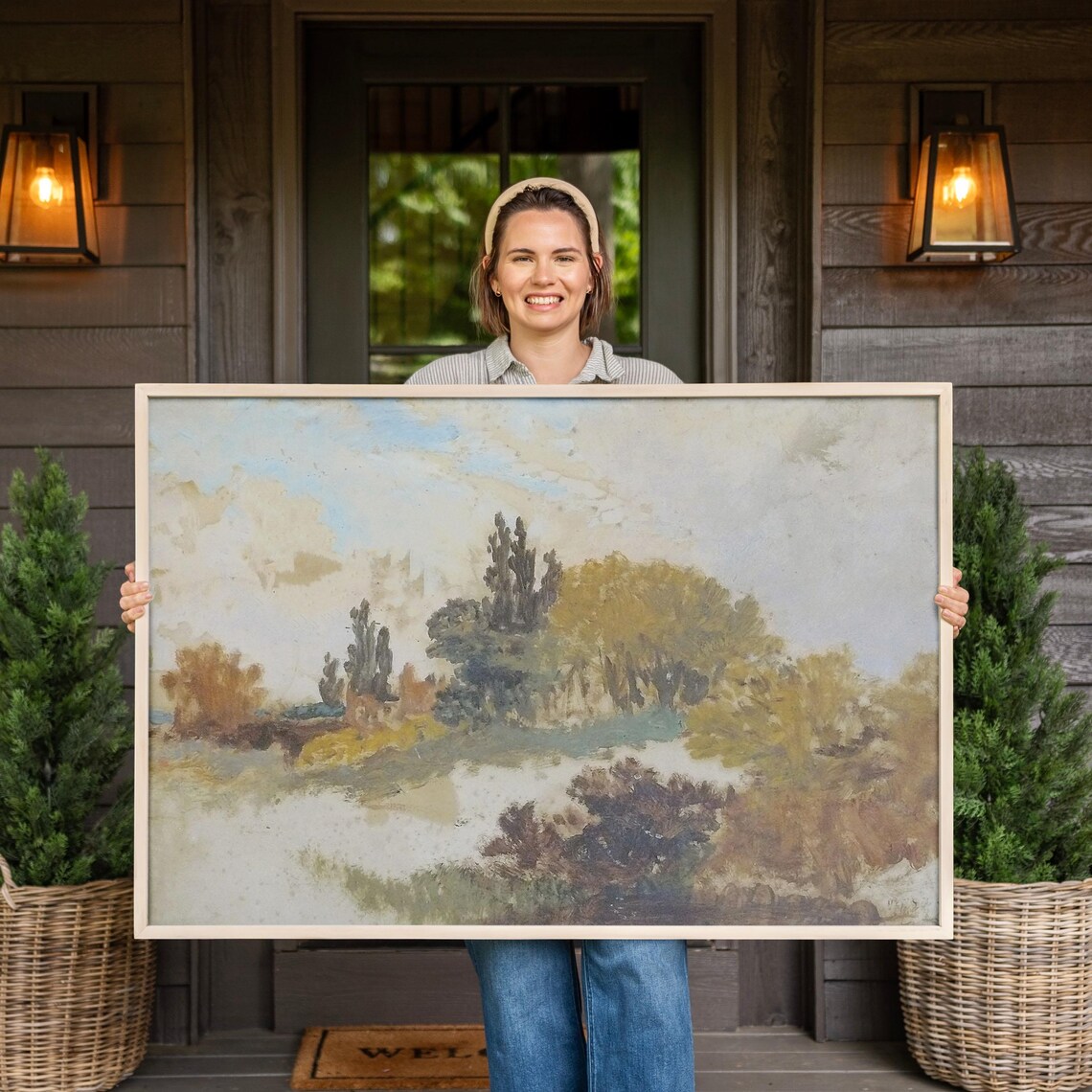 Oil Painting Print, Fall Landscape Wall Art Print
