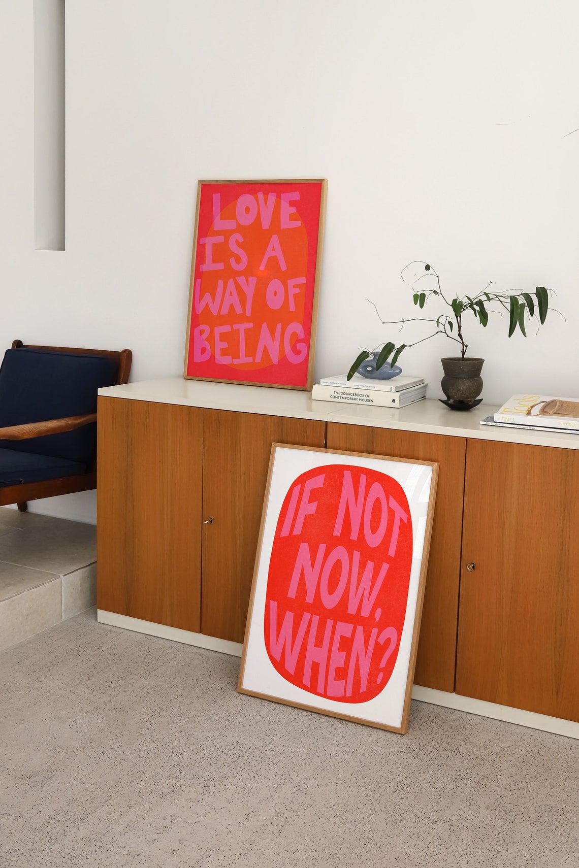 If Not Now When Bold Pink Red Motivational Statement Quote Poster - Image 3