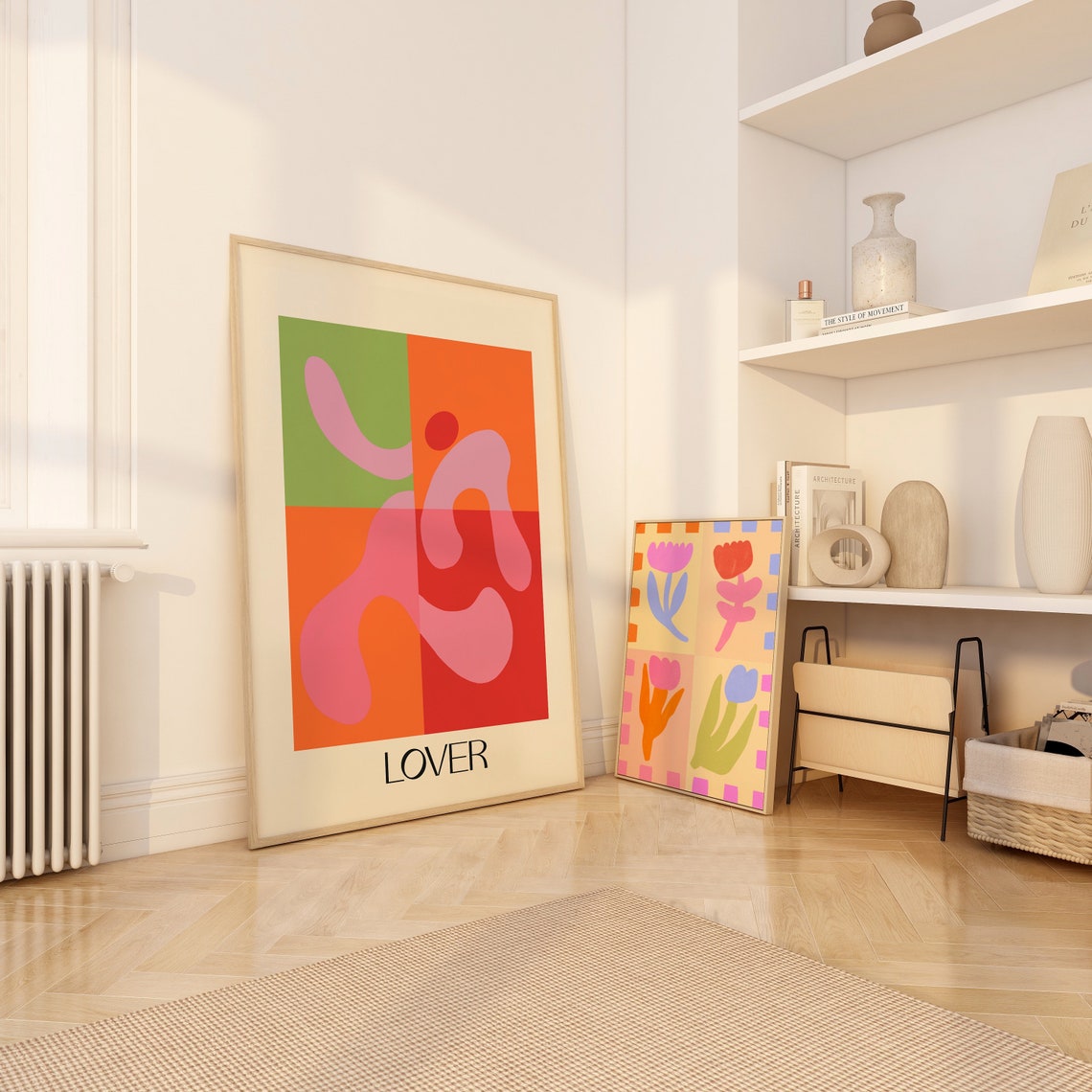 Lover Abstract Wavy Figure Colorful Boho Maximalist Art Poster - Image 3