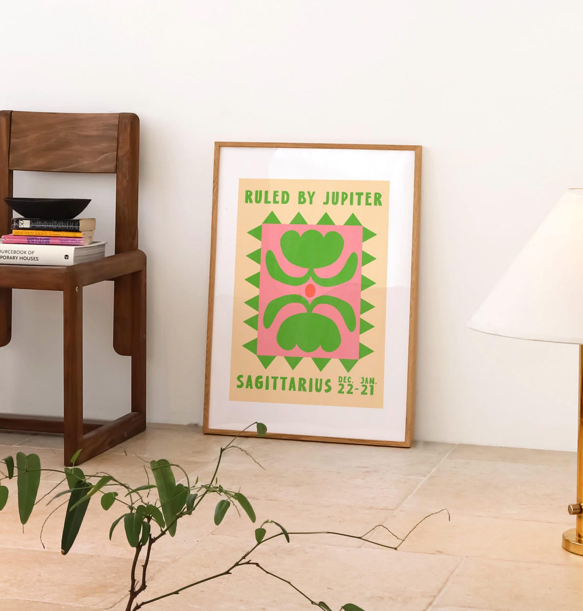Sagittarius Zodiac Flower Poster Ruled By Jupiter Retro Print - Image 3