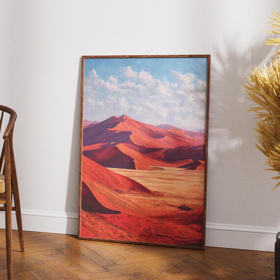 Sossusvlei Namibia Red Dunes Desert African Landscape Poster