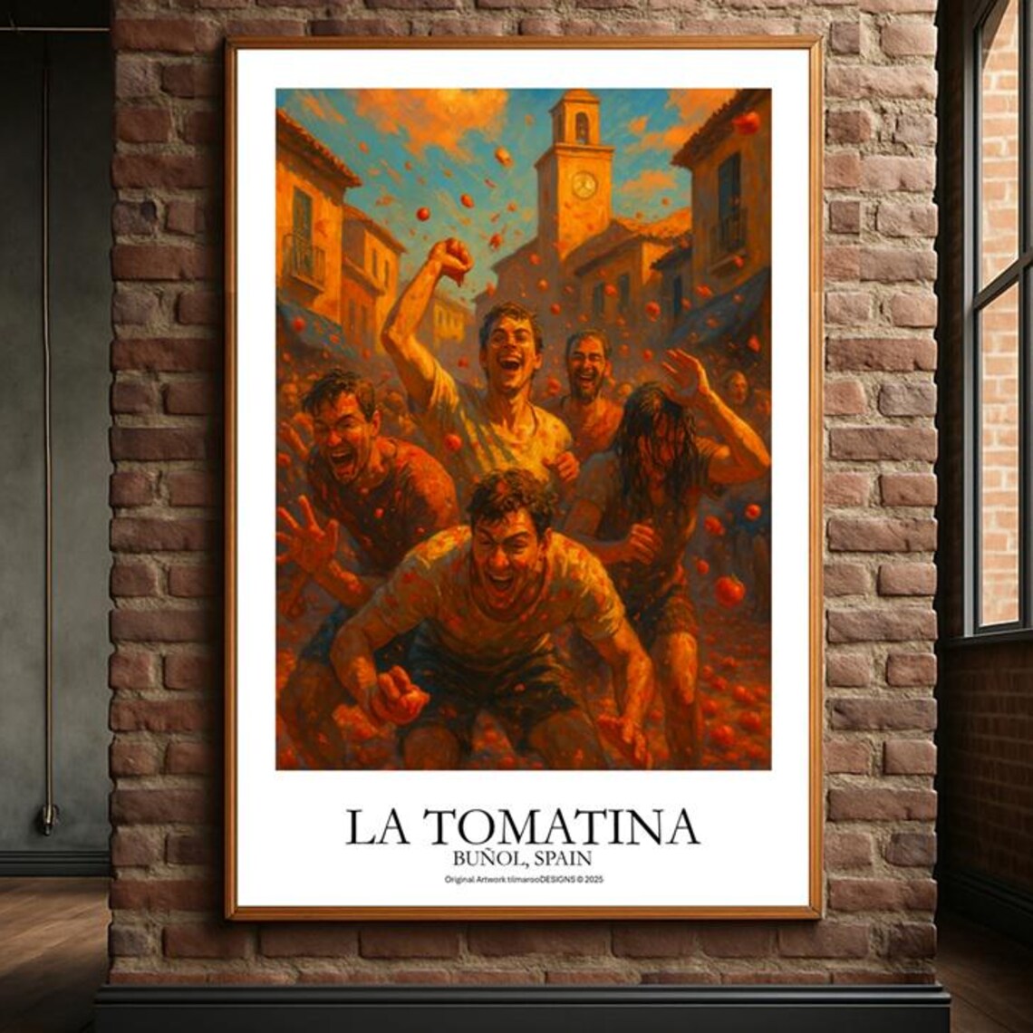 La Tomatina Bunol Spain Tomato Festival Crowd Street Party Poster