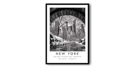 Central Park Winter Art Print, New York Travel