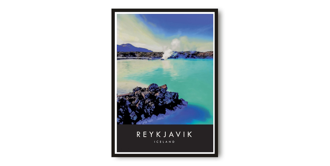 Reykjavik Iceland Travel Poster, Fine Art Print