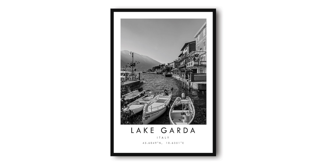 Lake Garda Italy Minimalist Travel Poster Print