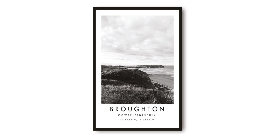 Broughton Gower Travel Poster, Minimalist Decor