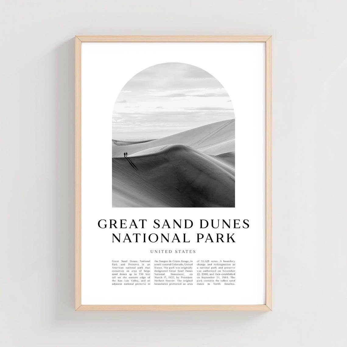 Great Sand Dunes National Park Dunes Minimalist Travel Poster