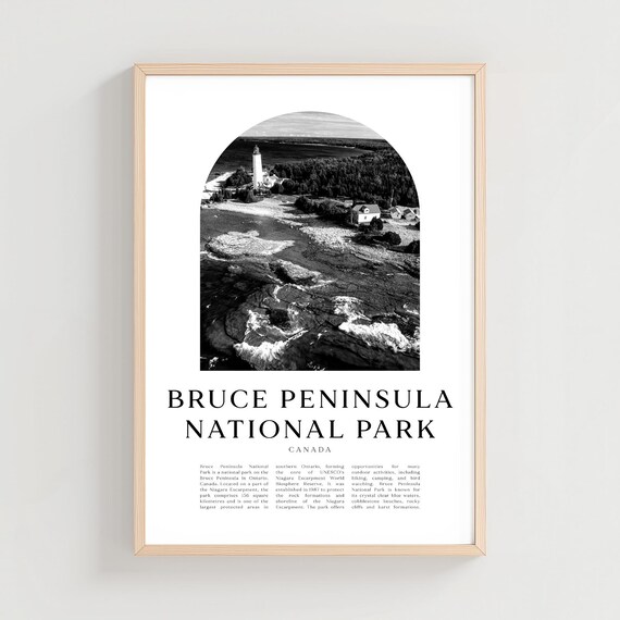 Bruce Peninsula National Park Canada Black and White Photo Poster