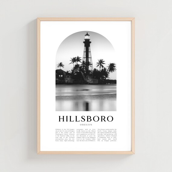 Hillsboro Oregon Black and White Lighthouse Arch Photo Poster