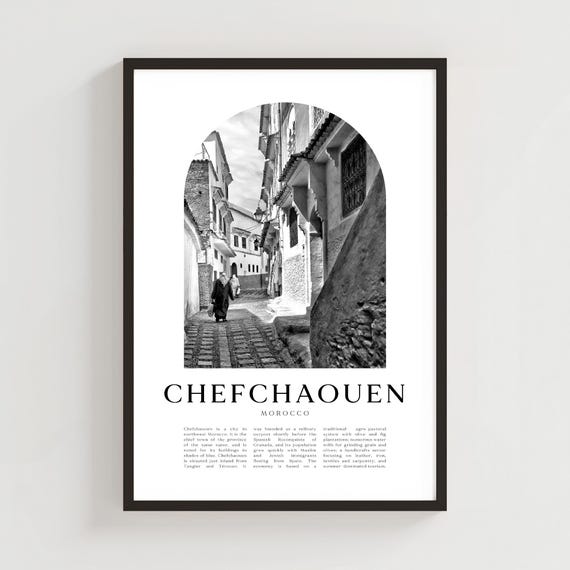 Chefchaouen Travel Poster Print Wall Art Morocco City Gift Decor Af138m