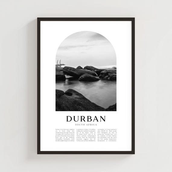 Durban Travel Poster Print Wall Art South Africa City Gift Decor Af109m