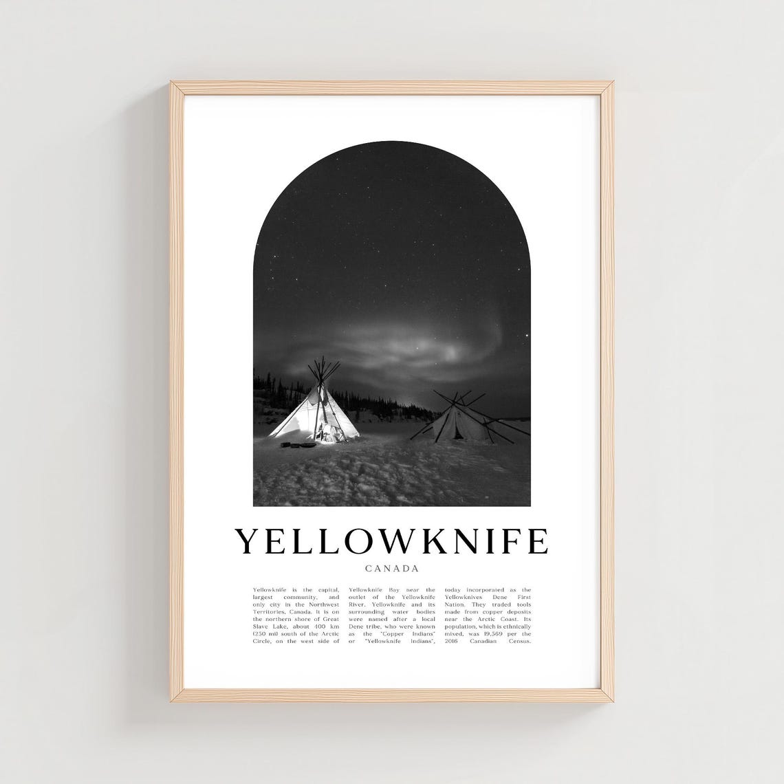 Yellowknife Canada Northern Lights Tipi Night Photography Poster