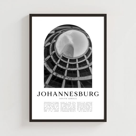 Johannesburg Travel Poster Print Wall Art South Africa City Gift Decor Af108m