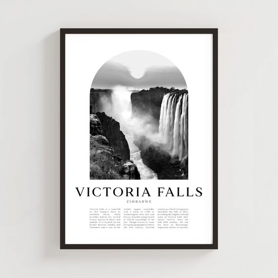 Victoria Falls Travel Poster Print Wall Art Zimbabwe City Gift Decor Af145m