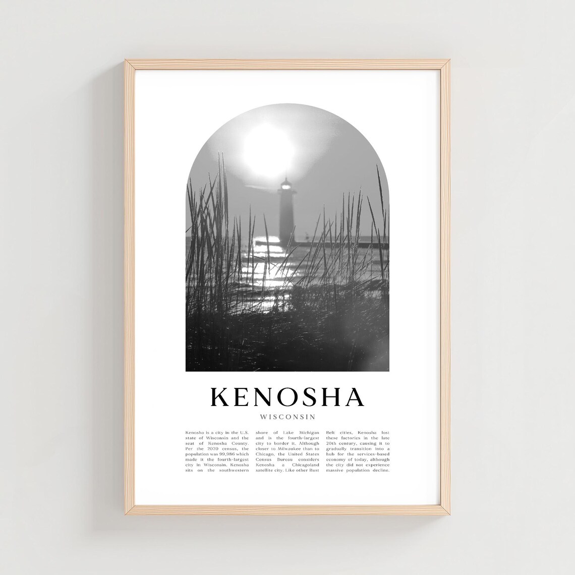 Kenosha Travel Poster, Wisconsin City Art Print