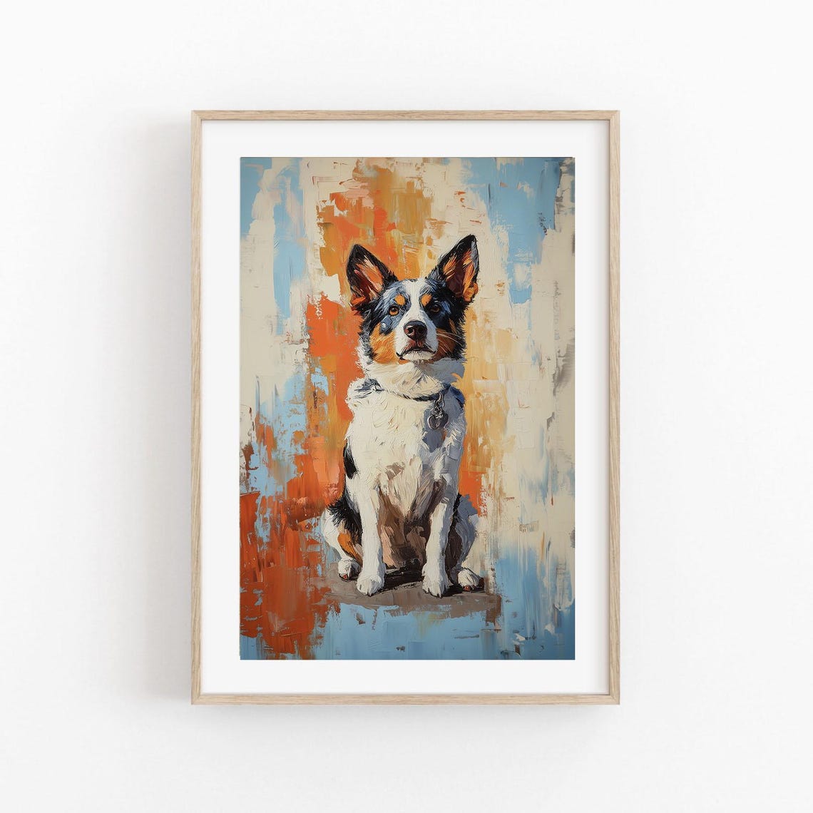 Border Collie Painting Abstract Pet Portrait Art