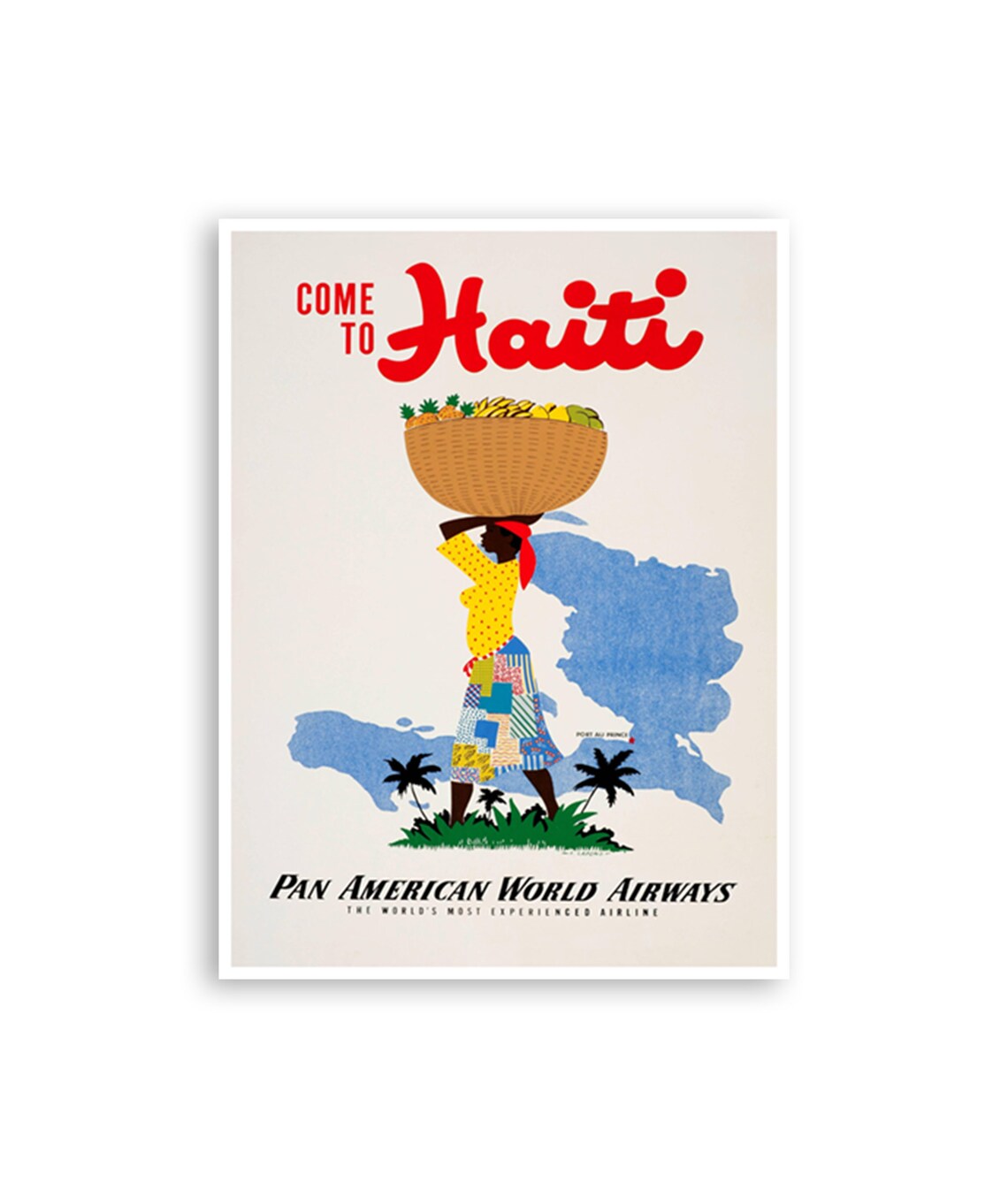 Haiti Travel Poster, Retro Home Decor Art Print