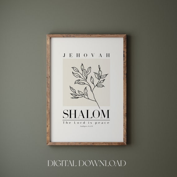 Jehovah Shalom Vintage Bible Verse Art Print