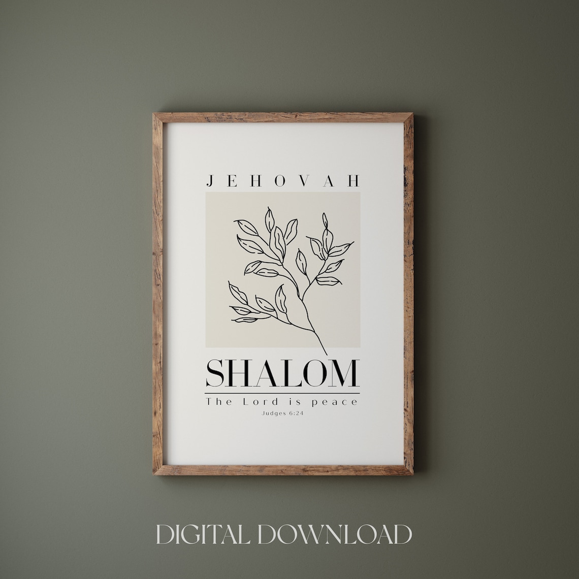 Jehovah Shalom Vintage Bible Verse Art Print