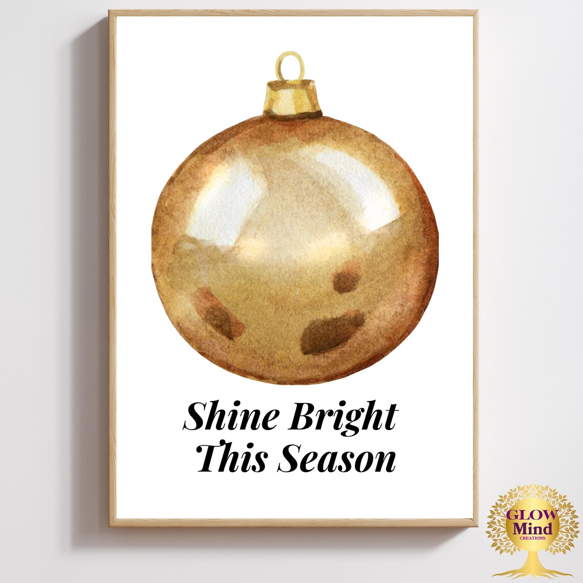 Gold Christmas Ornament, Elegant Minimalist Decor - Image 2