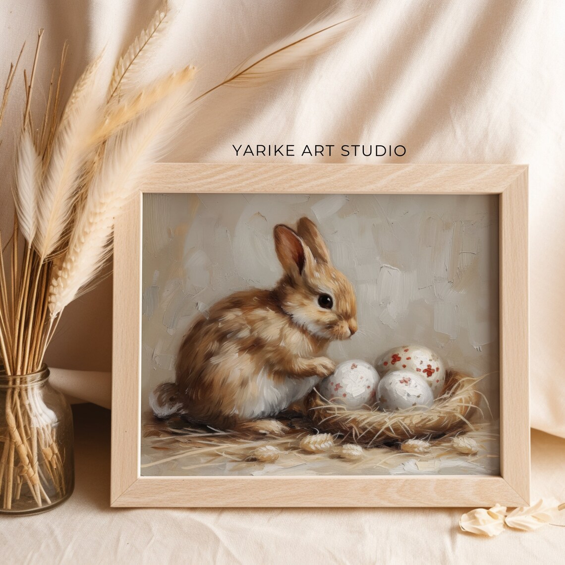 Vintage Easter Bunny, Rustic Animal Nursery Print - Image 2