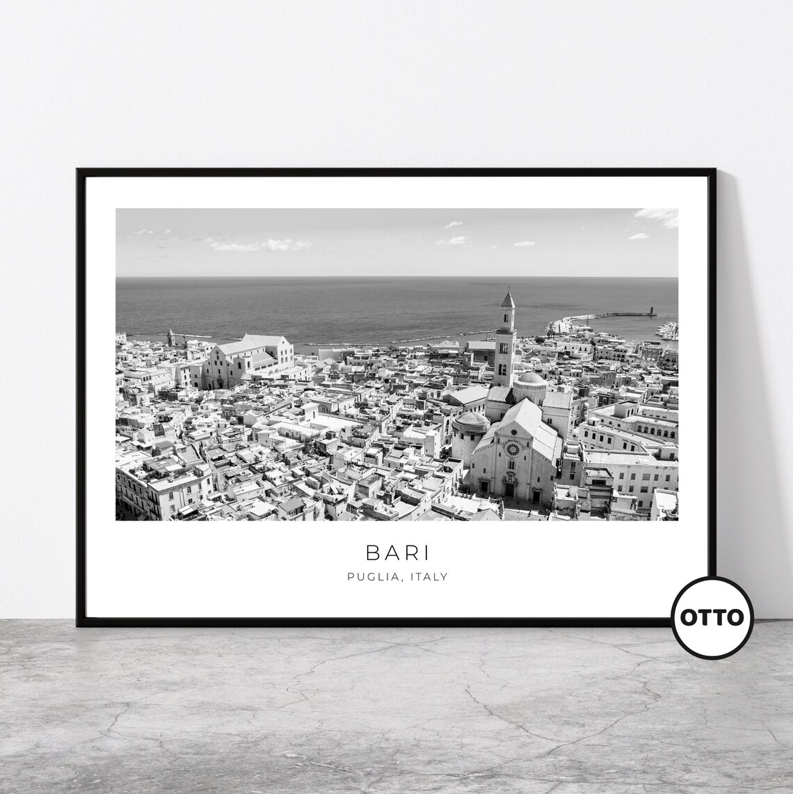 Bari Old Town, Puglia Travel Poster Art Print
