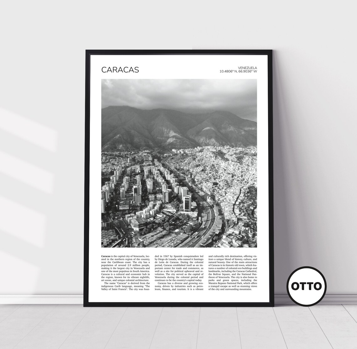Caracas Travel Poster, Venezuela Wall Art Print