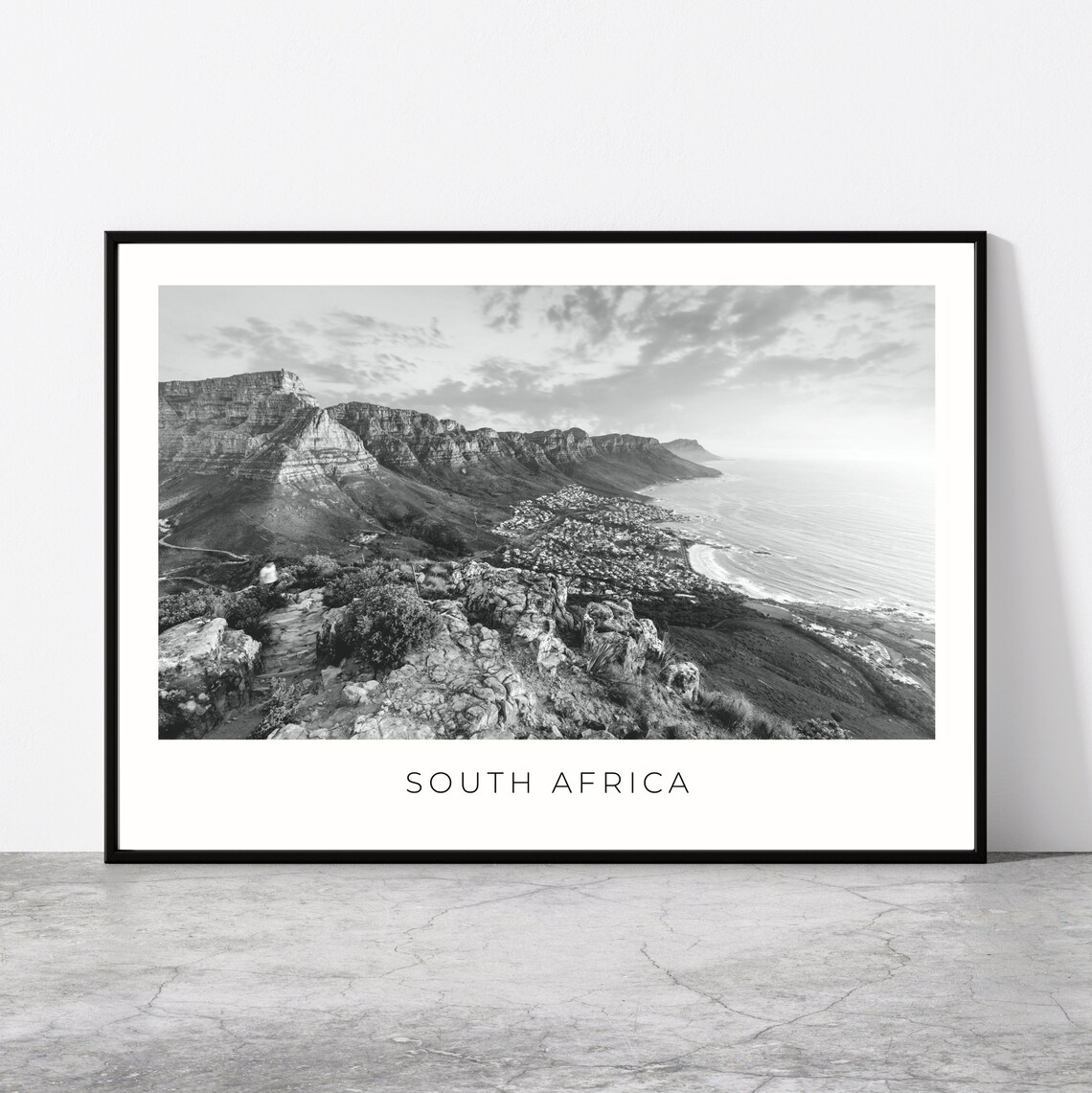South Africa Travel Poster, Table Mountain Art