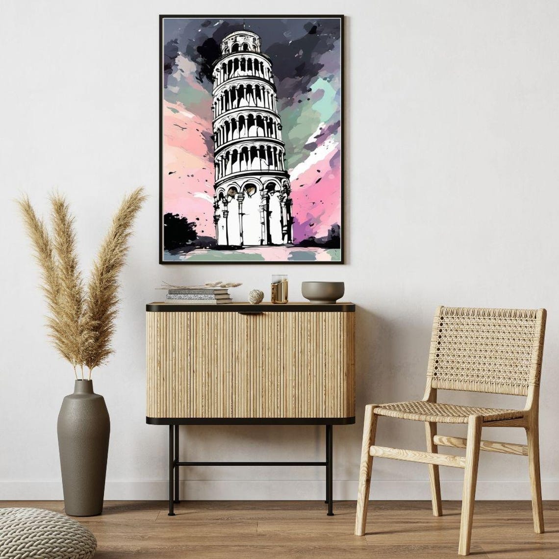 Tower Of Pisa Wall Art Abstract Wall Art Art Colourful Art Maximalist Minimalistic - Image 4