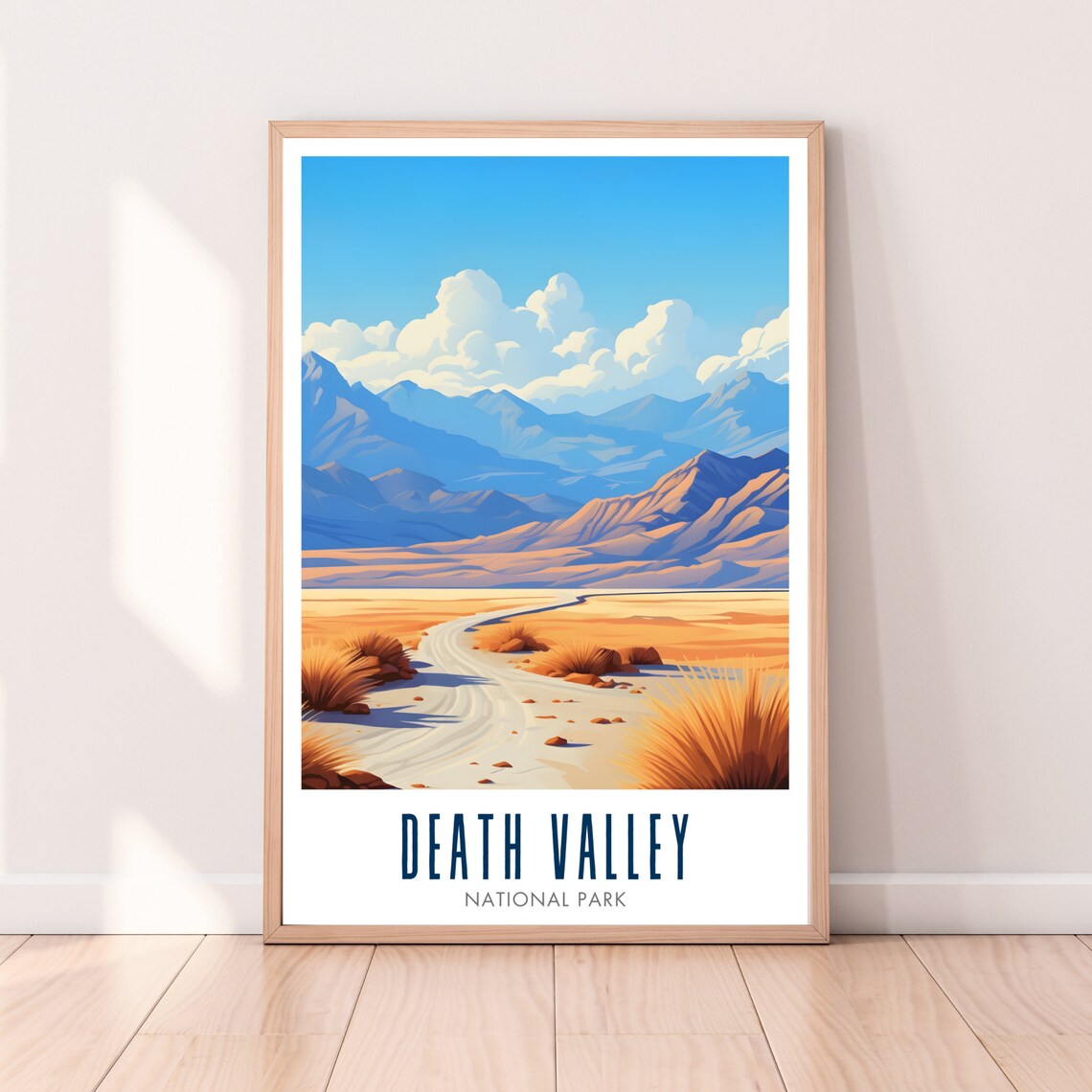 Death Valley National Park Desert Road Minimalist Travel Poster