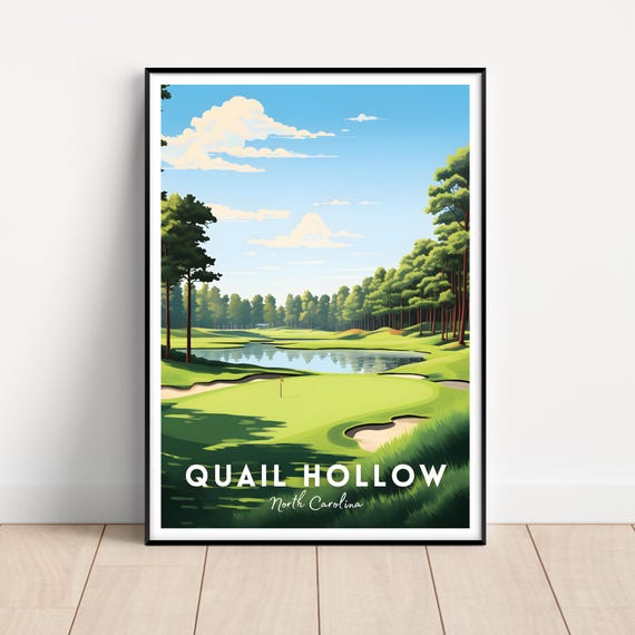 Quail Hollow Golf Club Poster, Golf Course Art Print