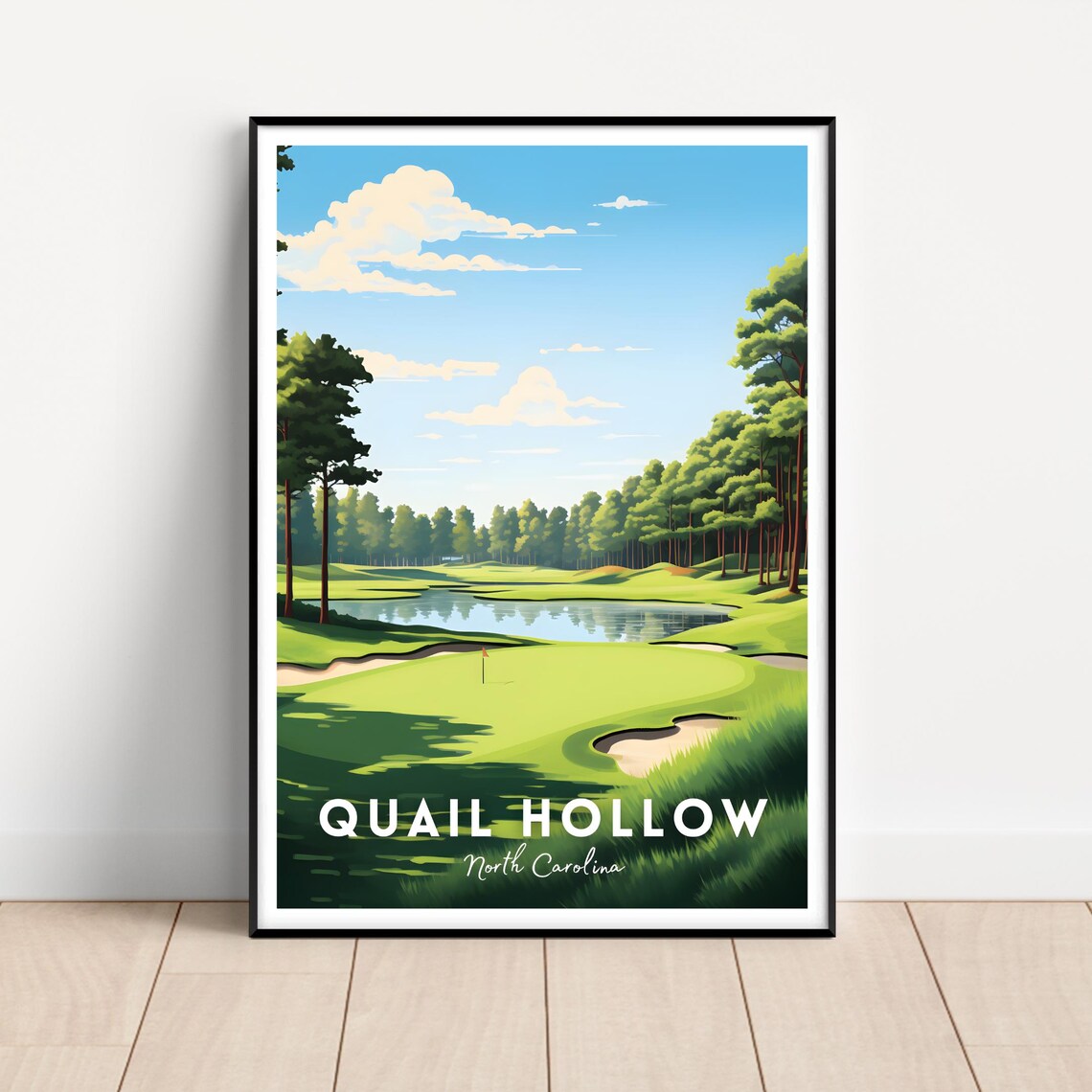 Quail Hollow Golf Club Poster, Golf Course Art Print