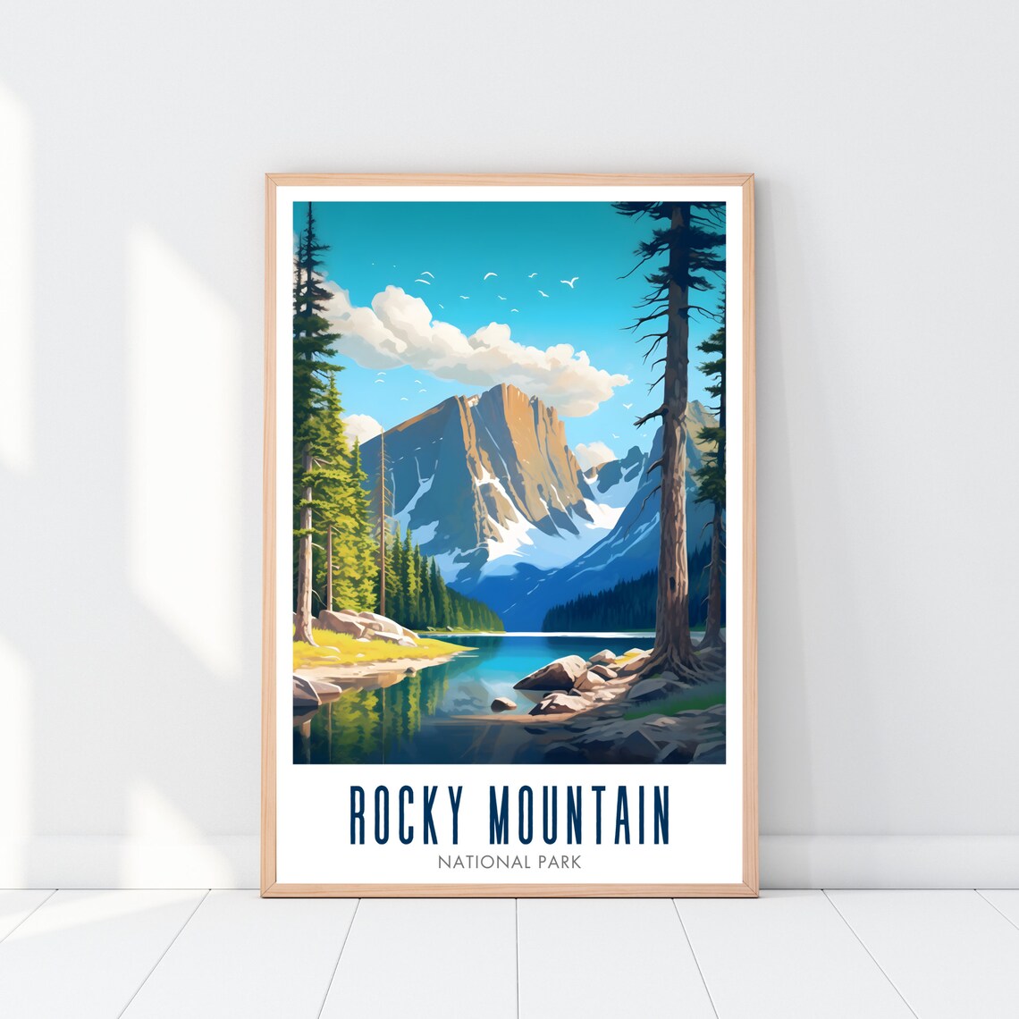 Rocky Mountain National Park Alpine Lake Pine Forest Scenic Travel Poster - Image 2