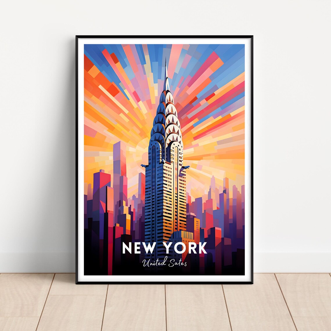 New York Travel Poster, Chrysler Building Wall Art