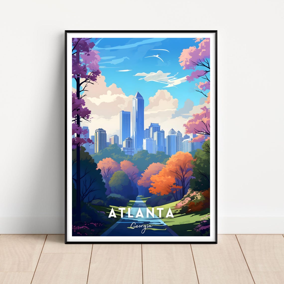 Atlanta Travel Poster Atlanta Print Atlanta Wall Art Atlanta Georgia Travel Print Atlanta Gift Georgia Wall Art Travel Decor