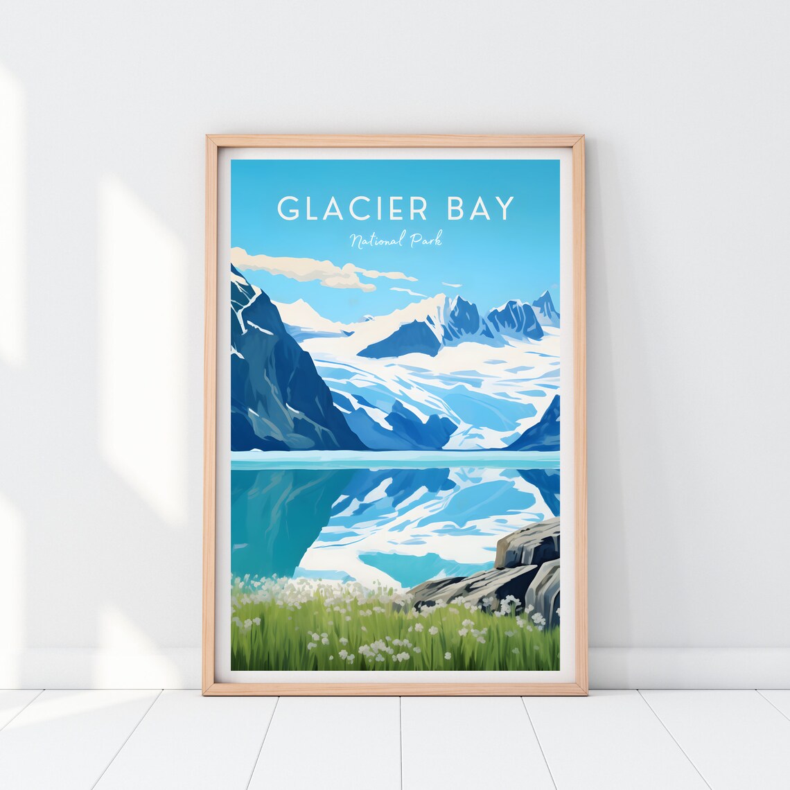Glacier Bay National Park Tidewater Glacier Reflection Travel Poster - Image 2