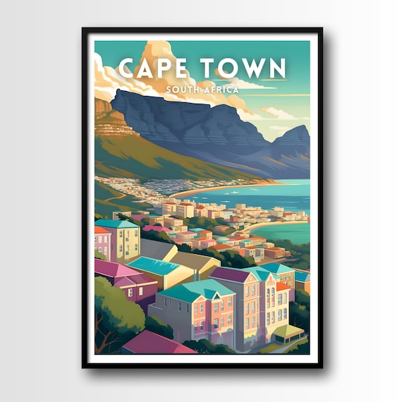 Cape Town Travel Poster Cape Town Wall Art Print Cape Town Travel Art Poster Cape Town Wall Art
