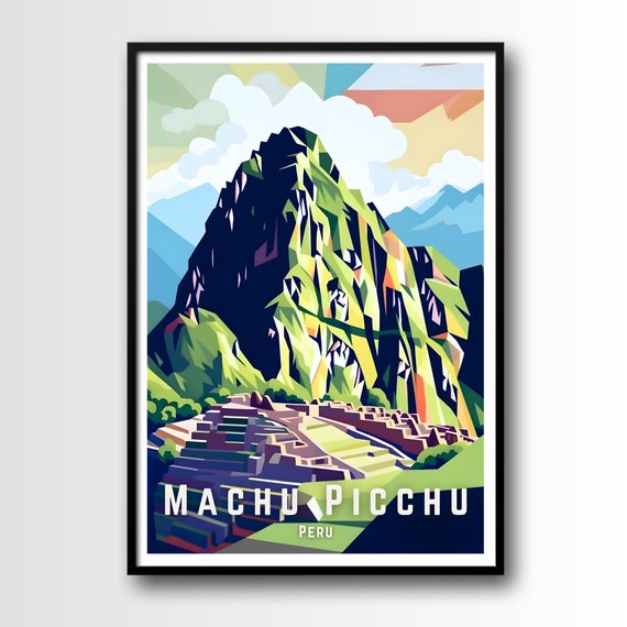 Machu Picchu Peru Scenic Ancient Inca Ruins Mountain Travel Poster