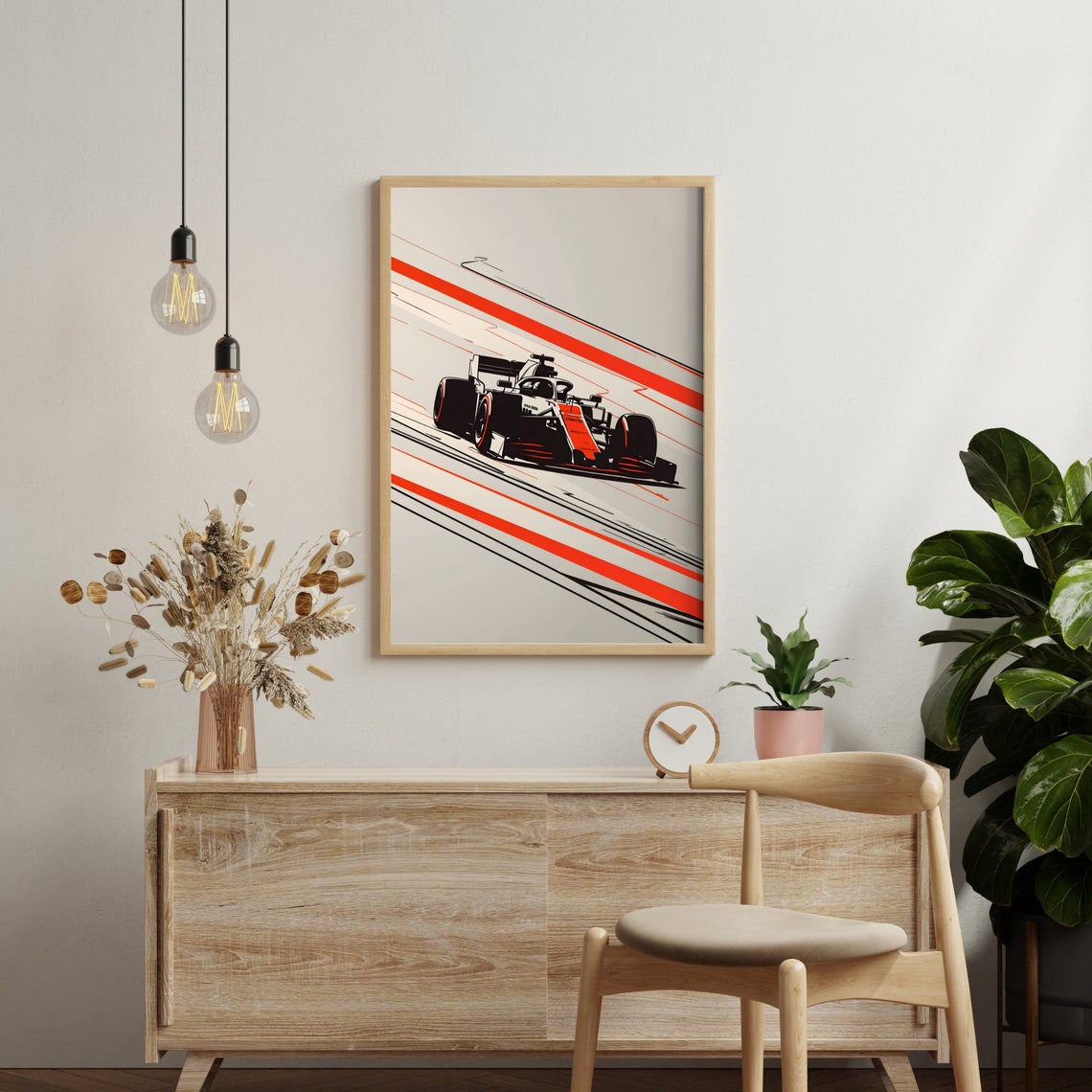 Formula One Speeding Race Car Dynamic Lines Motorsport Poster - Image 2