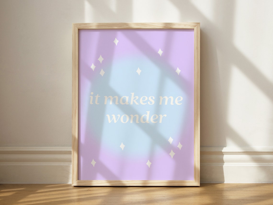 It Makes Me Wonder Pastel Aura Sparkle Dreamy Star Art Print