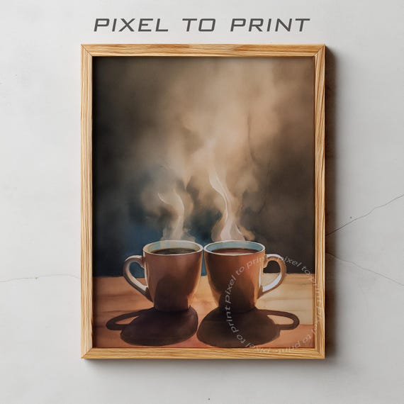 Trendy Kitchen Print Coffee Painting Breakfast Girly Food And Drink Wall Art