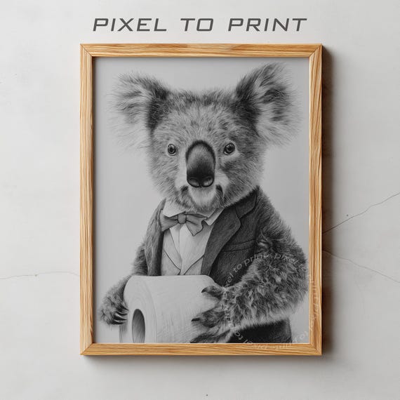 Koala Bathroom Print Funny Animal Art