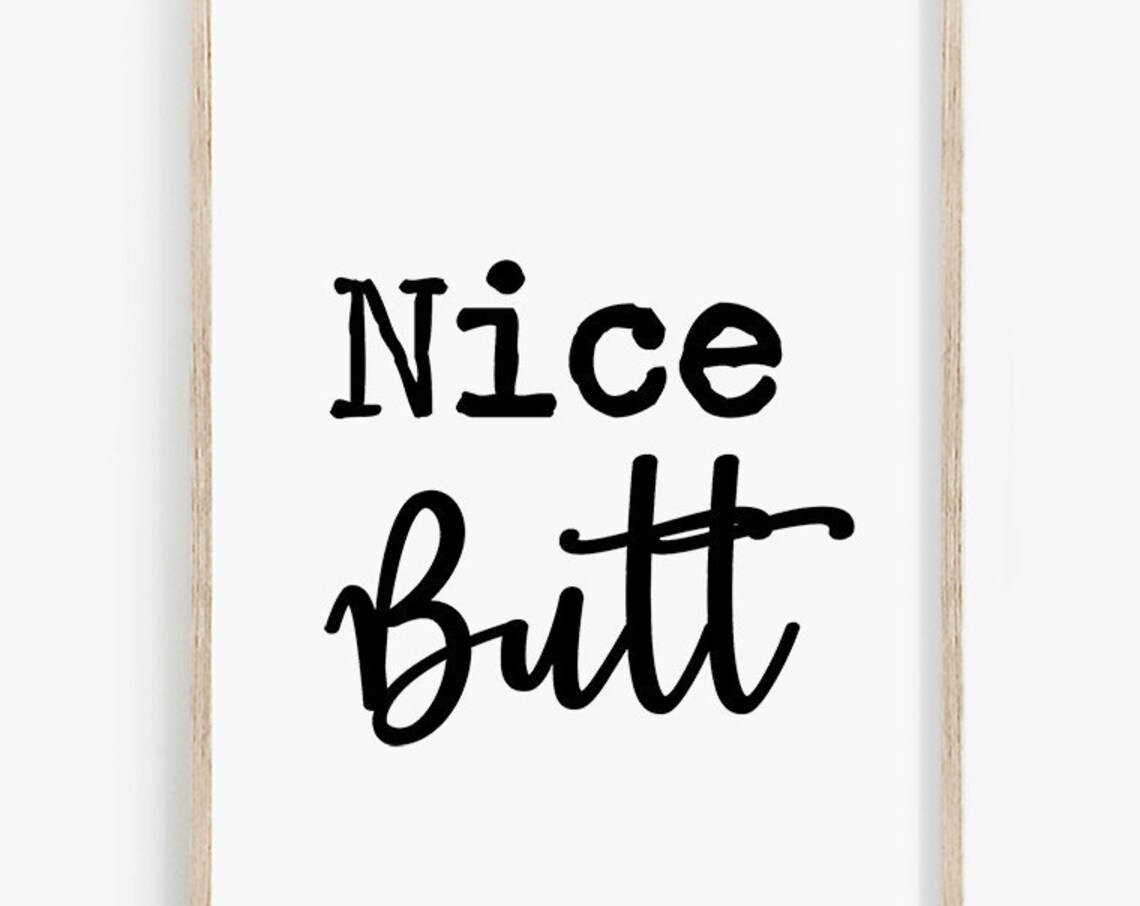 Cheeky Nice Butt Funny Bathroom Humor Minimalist Text Decor Poster