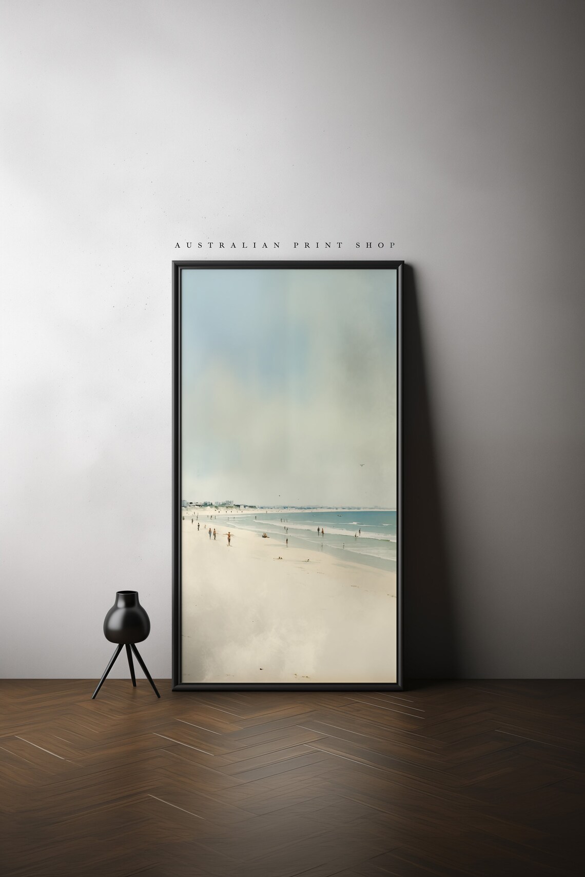 Australian Beach Seascape Art Print, Neutral Coastline - Image 3