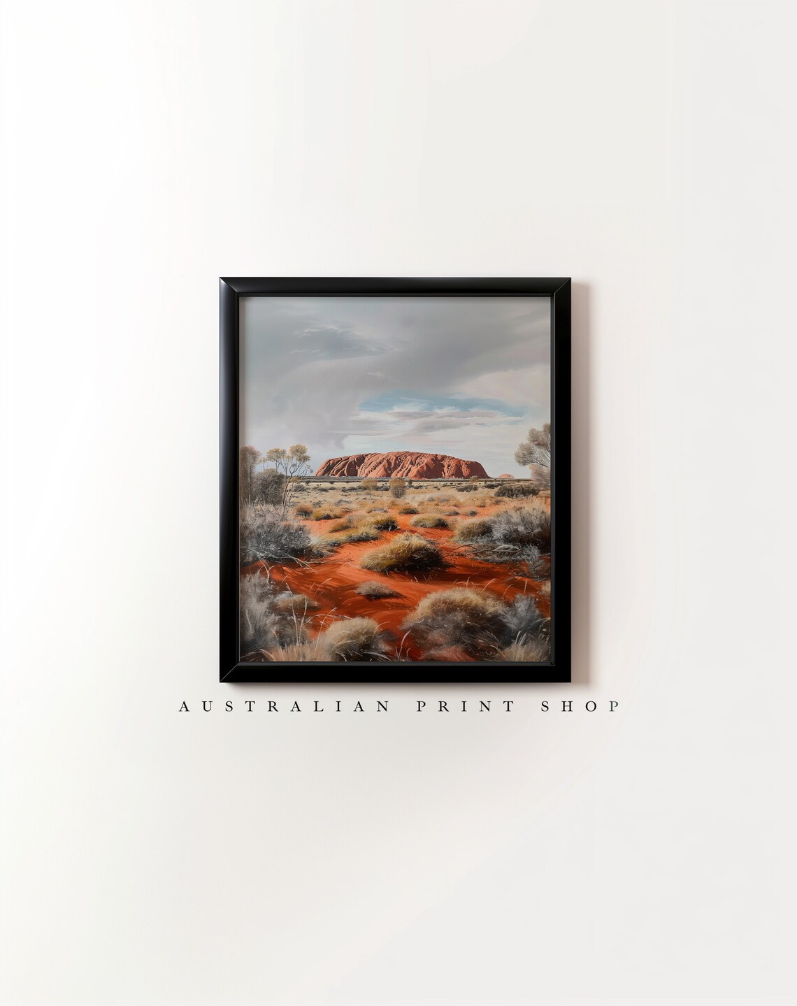 Vintage Uluru Painting, Rustic Aussie Travel Poster - Image 3
