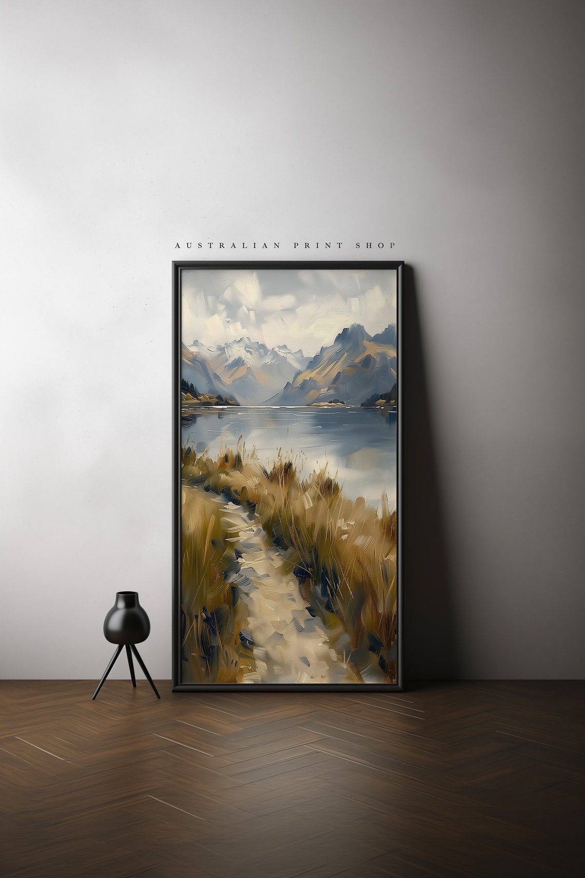 Vintage Majestic Mountain Lake View Art Serene Nature Scene Mountain Wall Art Farmhouse Decor Country Mountain - Image 3