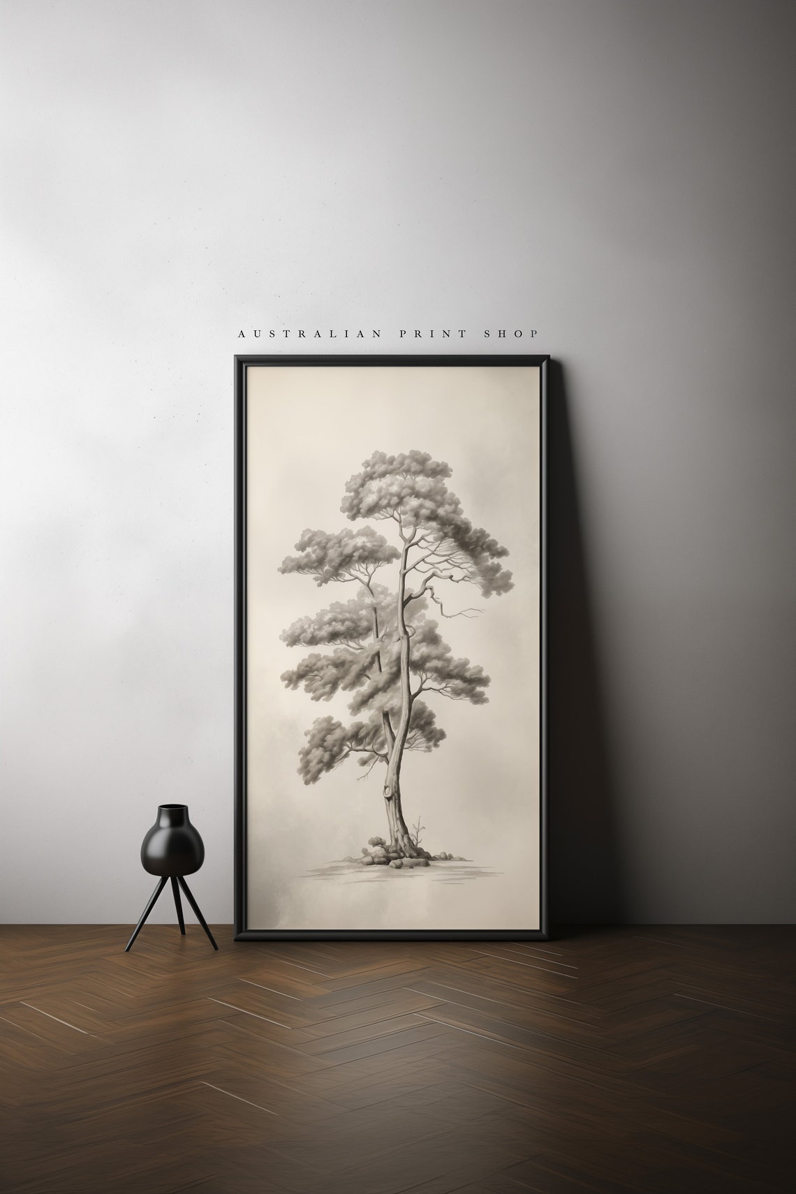 Minimalist Tree Sketch Print Vintage Tree Etching Art Neutral Line Drawing Art Fine Line Art - Image 6