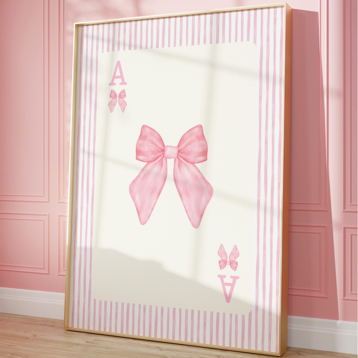 Pink Bows, Coquette Room Decor Art Print