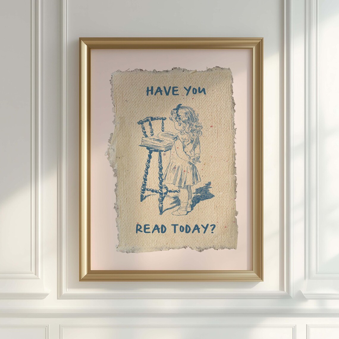 Have You Read Today Vintage Girl Reading Classroom Art Poster - Image 3
