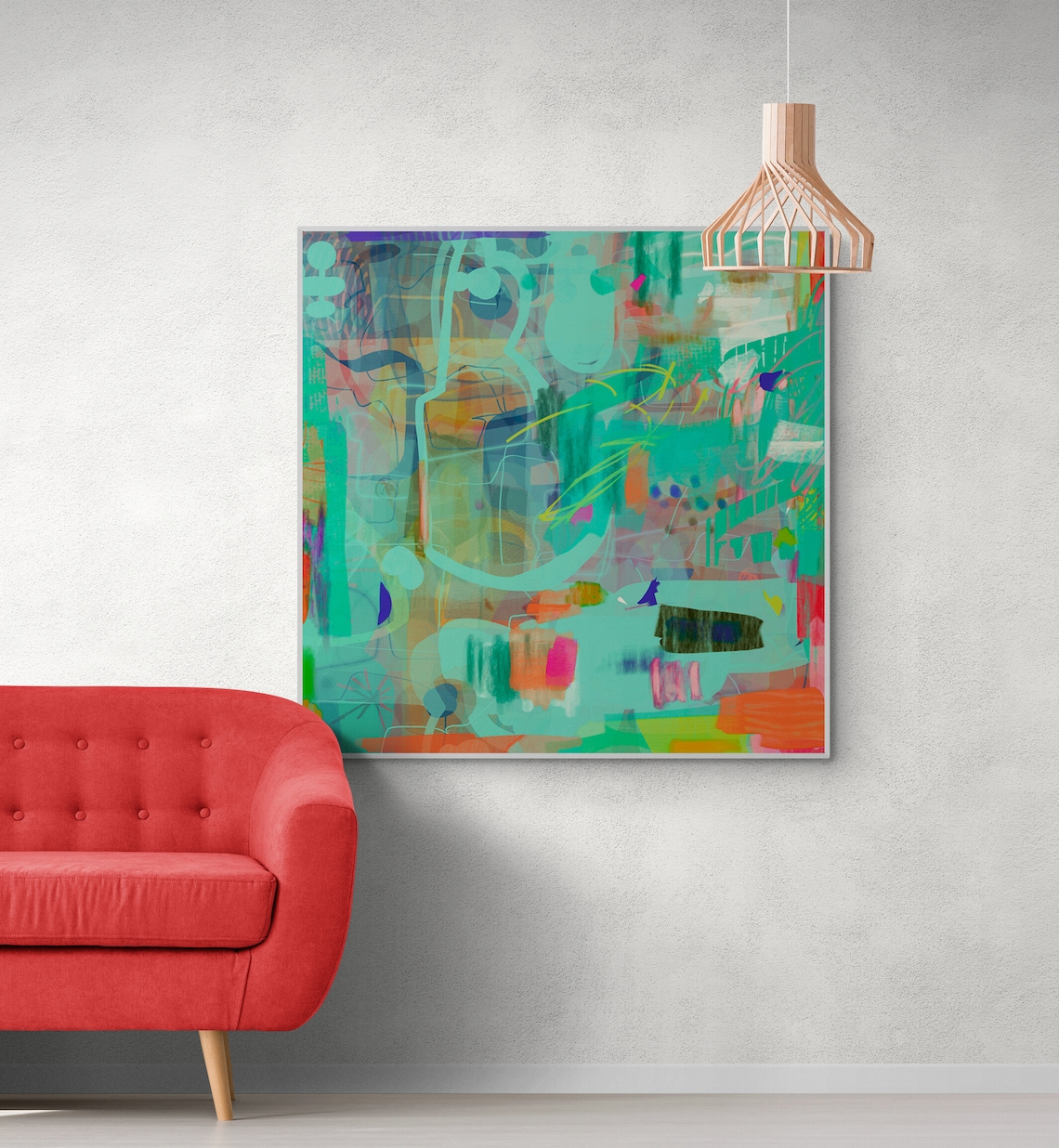 Colorful Abstract Painting Art Print, Modern Abstract - Image 4